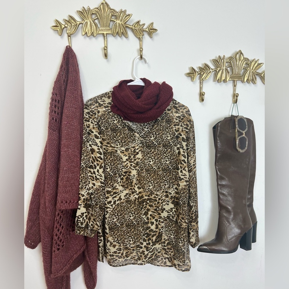 Animal print 3/4 sleeve tunic Xl/1X